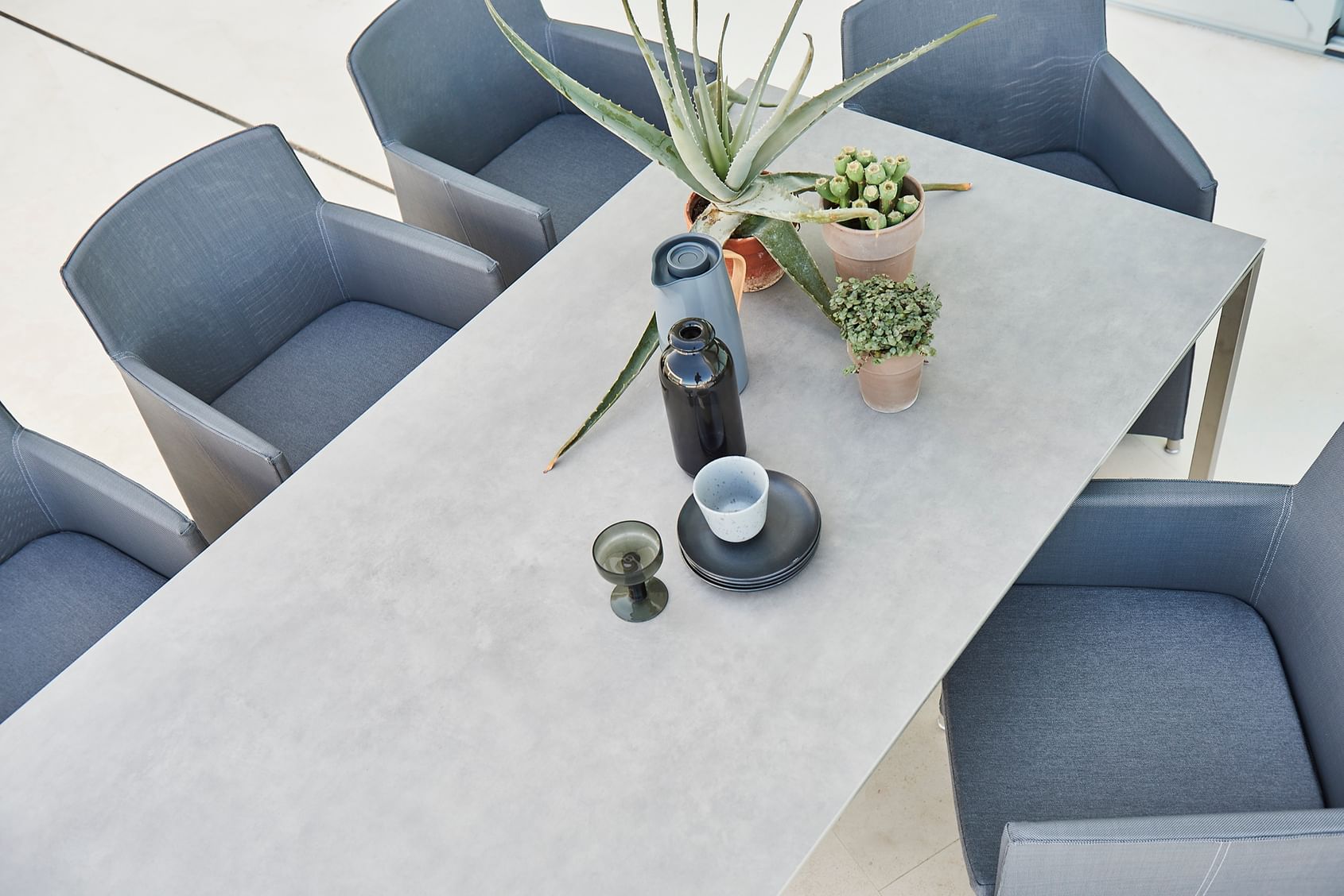 Diamond Chair Grey Pure Table Stainless Concrete 210X100 F7