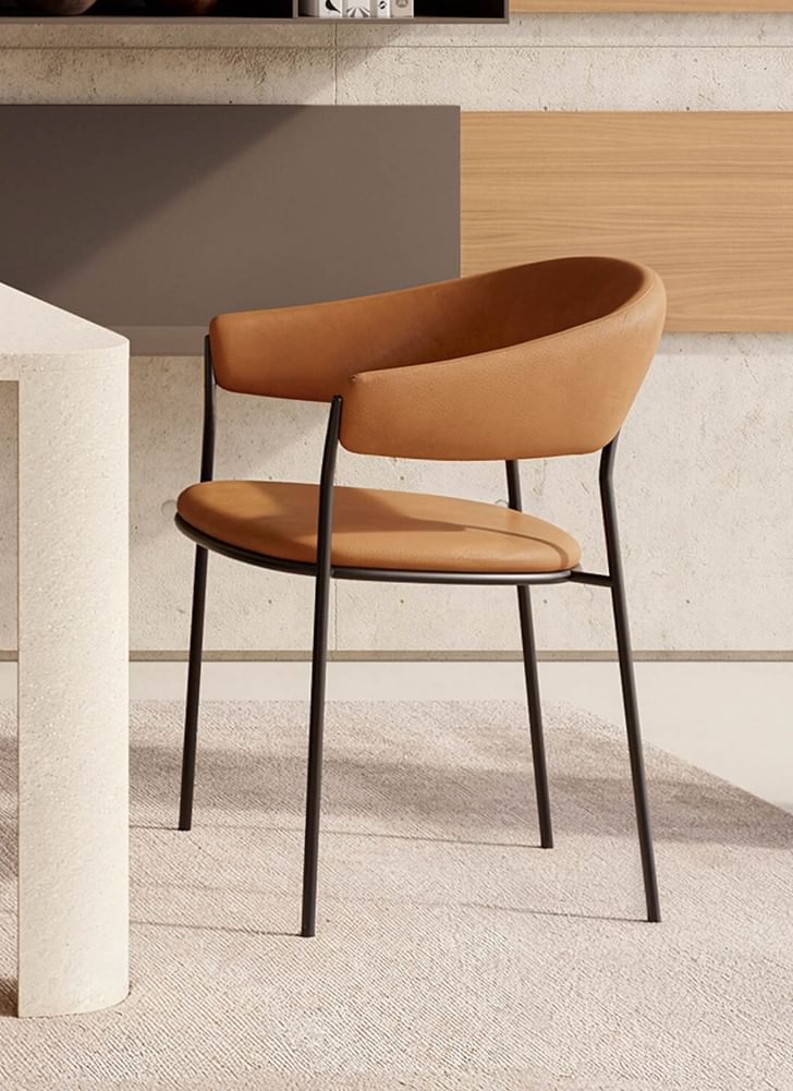 MDF Italia Archie Chair Rust Upholstered