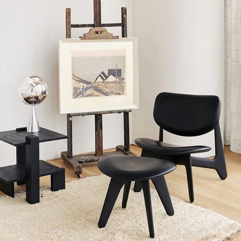 Tom Dixon Slab Lounge Chair Black Leather 5