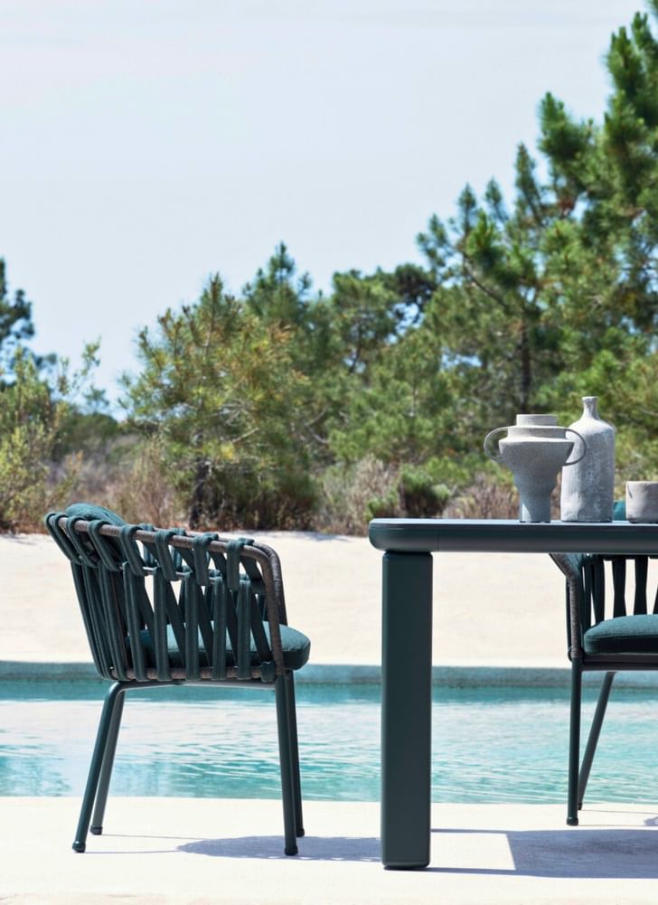 Varaschin Emma Cross Dining Armchair Denim