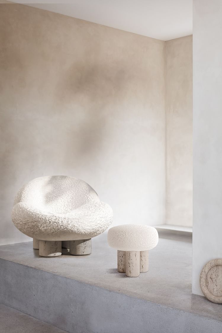 Collector furniture hygge armchair insitu stool haute living
