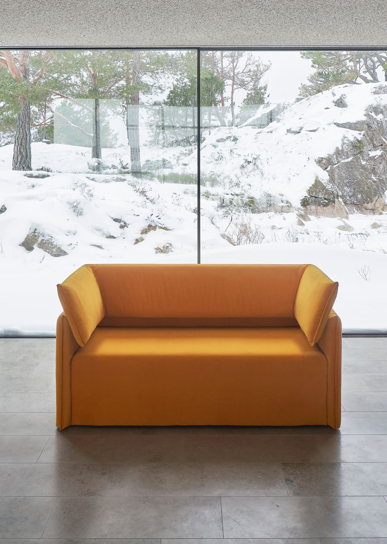 Boxlike sofa by articles neocon haute living