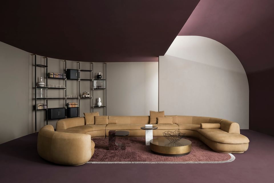 Piaf is a highly modular leather sofa with ultimate comfort, designed by Baxter P.

