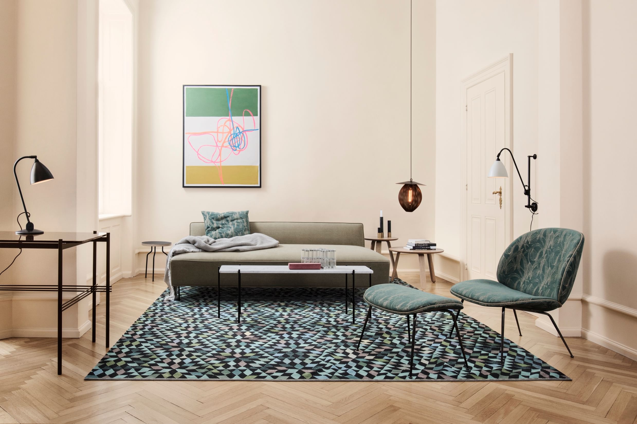 Gubi beetle lounge insitu green spec haute living
