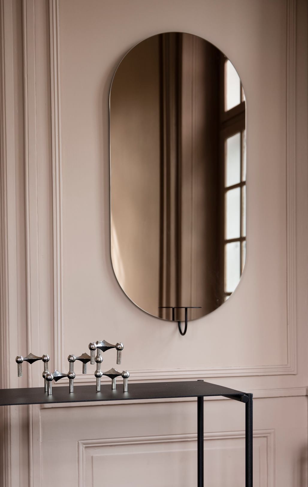 Friends Founders Bronze Oval Mirror Insitu Haute Living