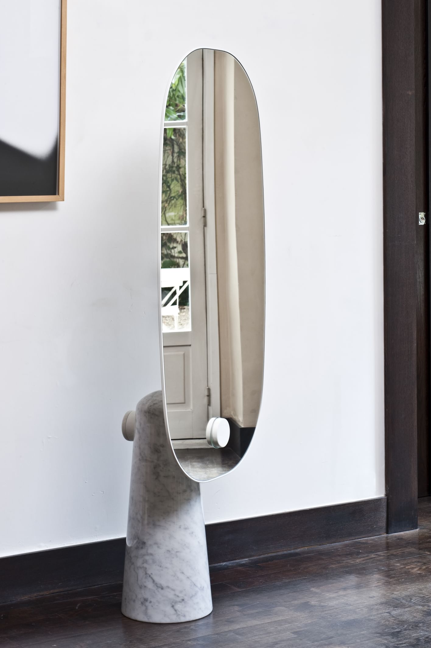 La chance furniture iconic standing mirror white haute living