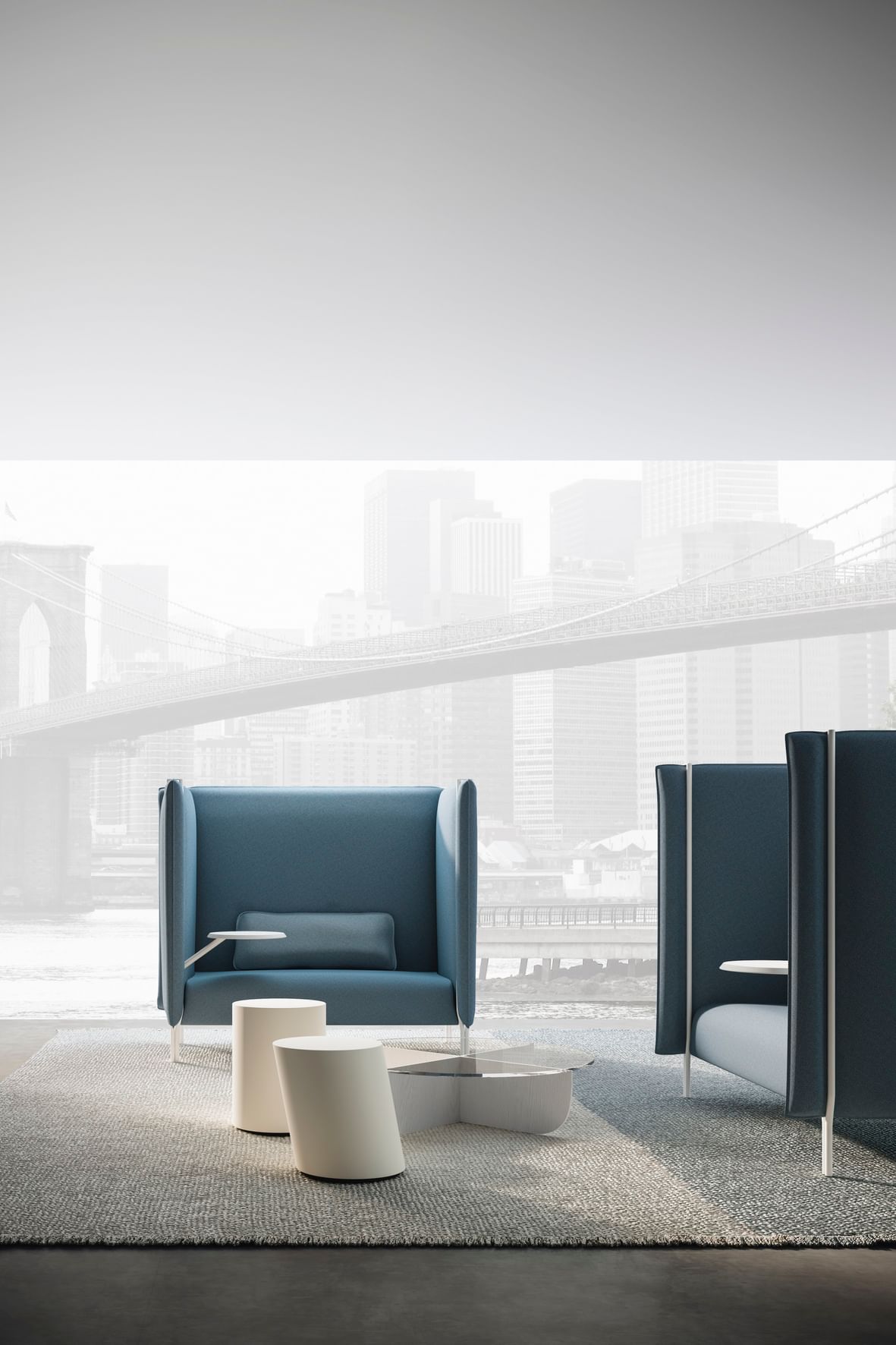 Lacividina pinch sofa small blue haute living