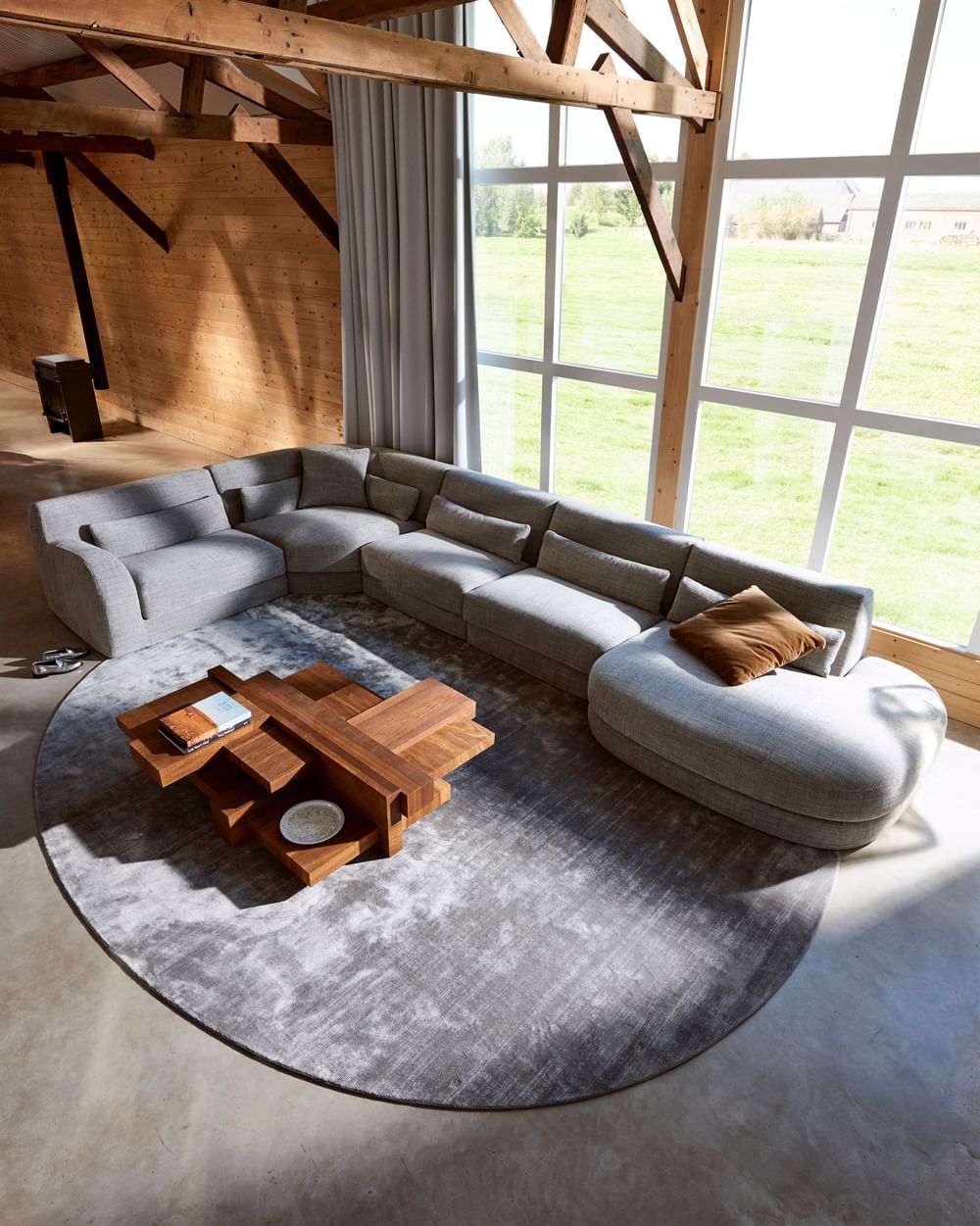 Linteloo bold sofa insitu aerial haute living