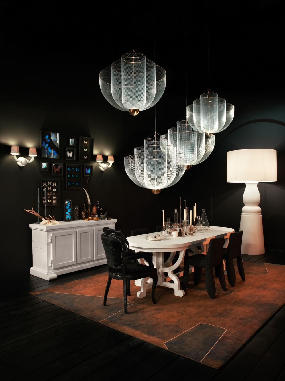 Moooi meshmatics chandelier assorted insitu haute living