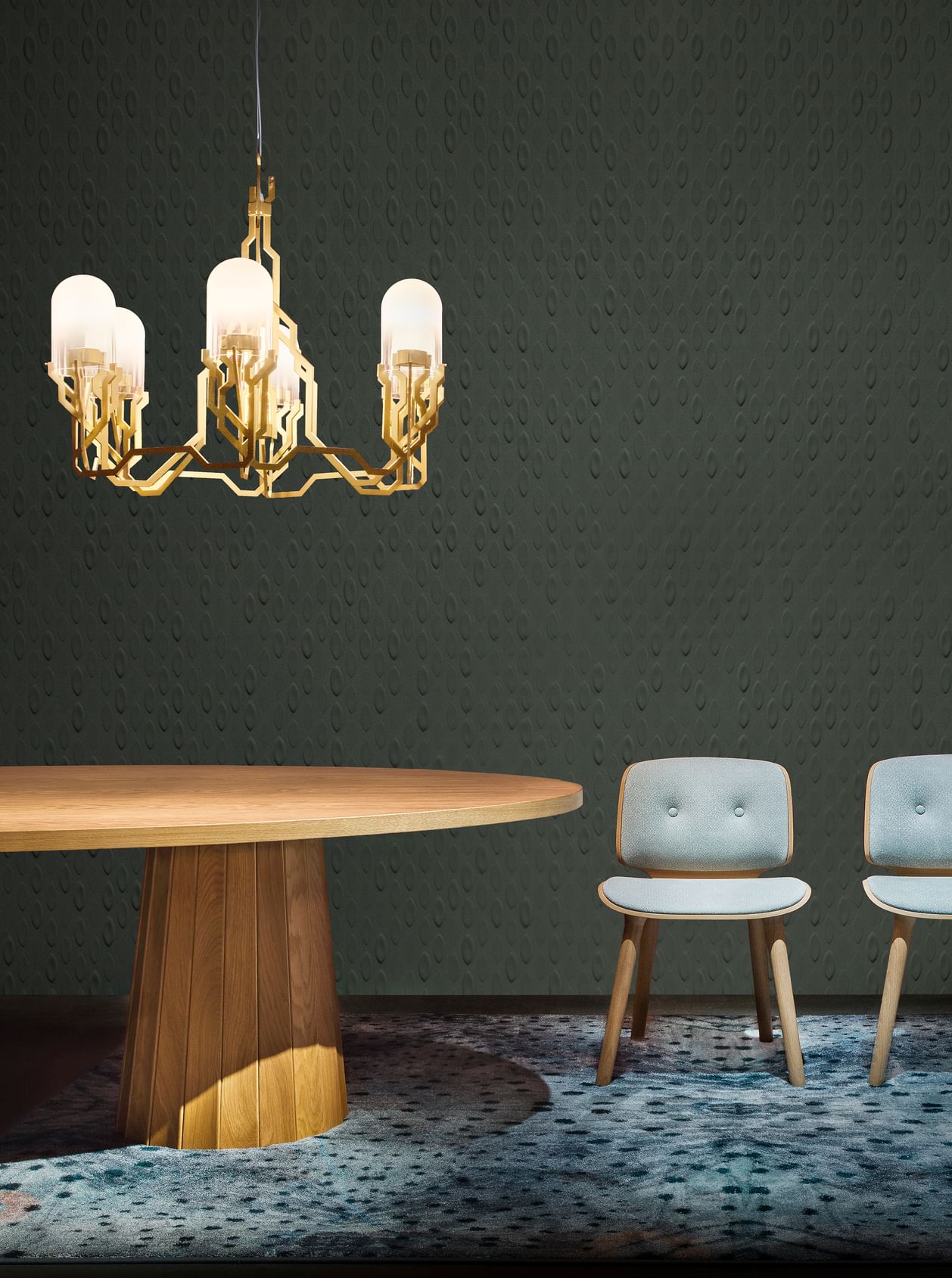 Moooi plant chandelier lit insitu haute living