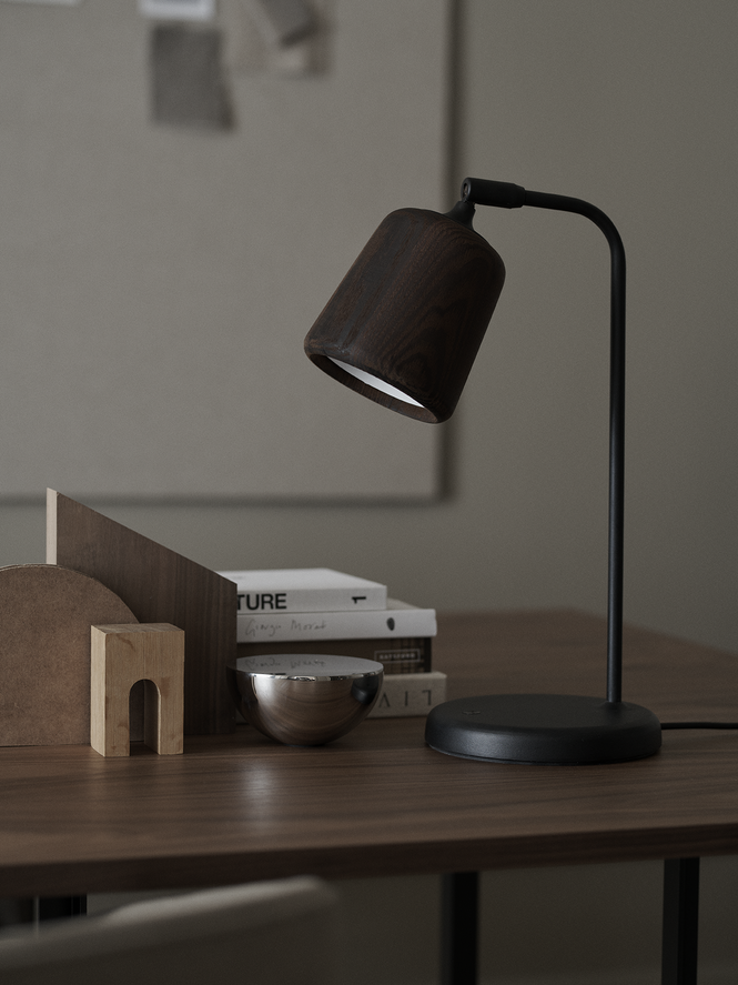 New works furniture material table lamp black insitu haute living