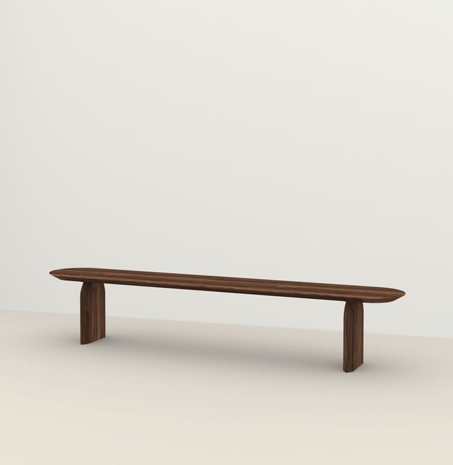 Studio henk slot bench walnut haute living
