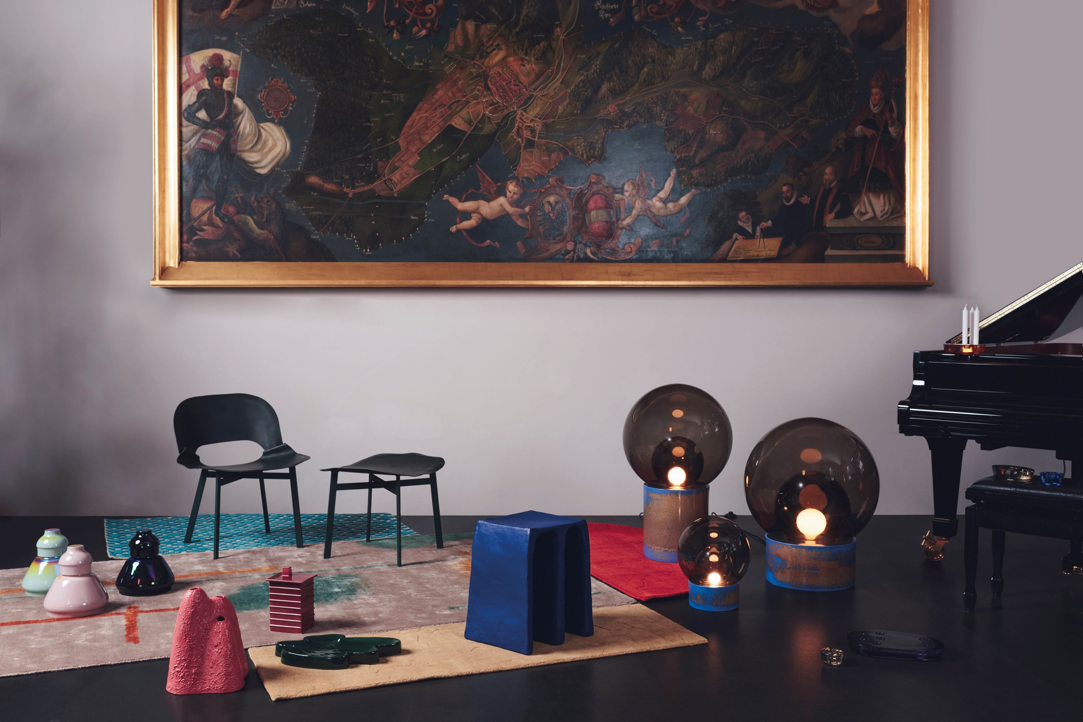 Pulpo chouchou stool painting haute living