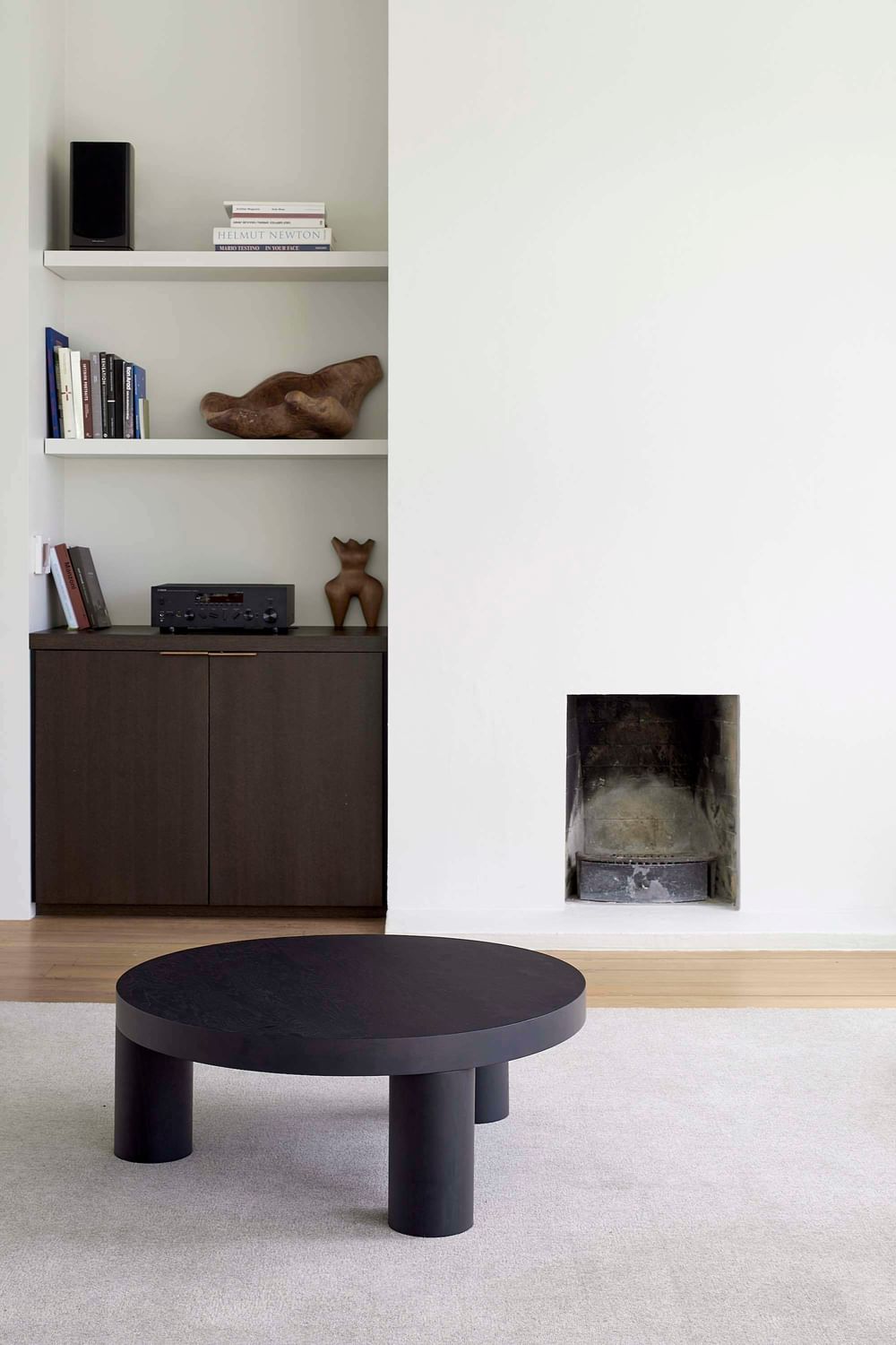Resident furniture offset coffee table black insitu haute living