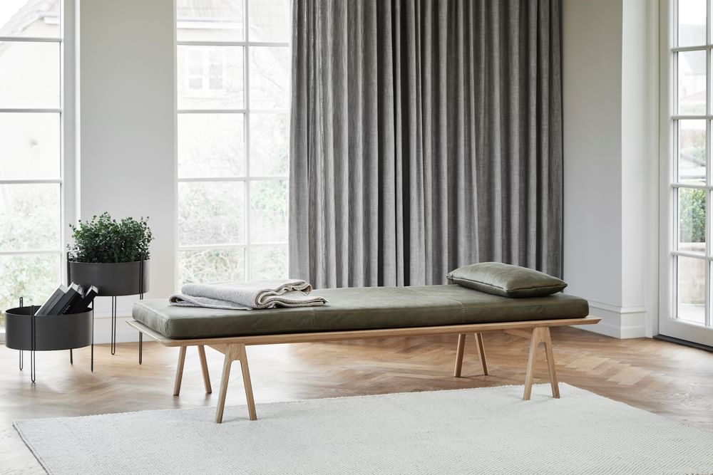 Woud furniture level daybed green insitu haute living