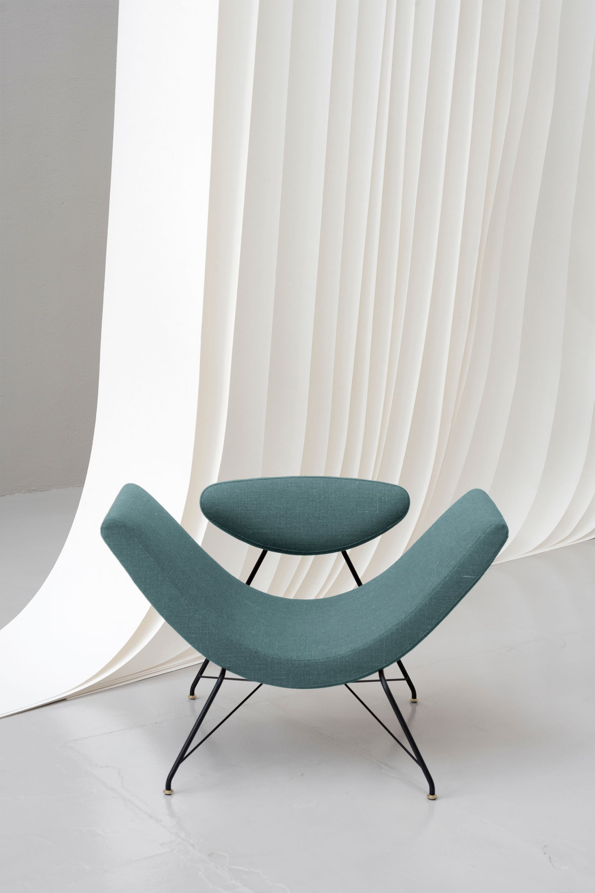 Tacchini furniture reversivel armchair blue front haute living