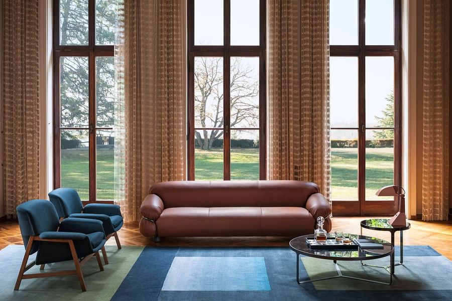 Tacchini furniture sesann sofa brown insitu haute living
