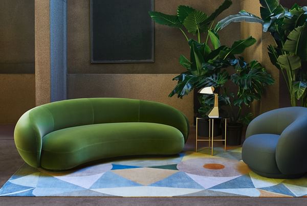 Tacchini julep sofa green insitu haute living