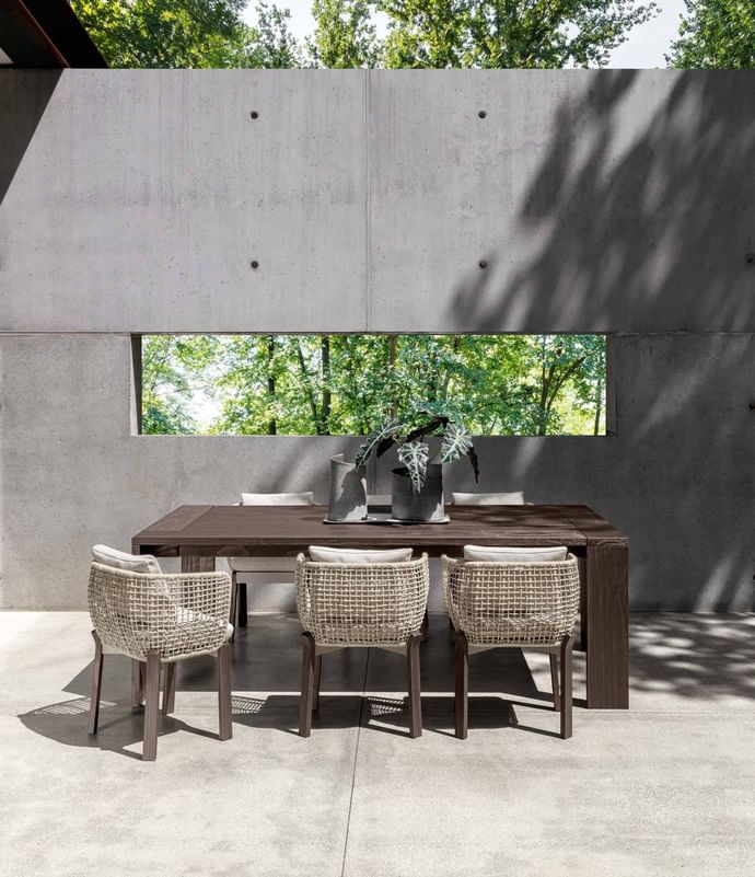 Talenti furniture argo dining table brown insitu haute living