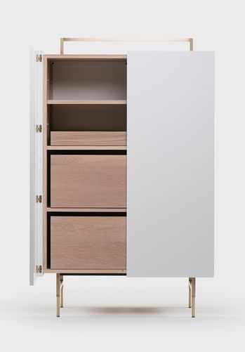 Trunk Tall Cabinet In Neri Hu In White Oiled Oak And White Lacquer 2 Edit