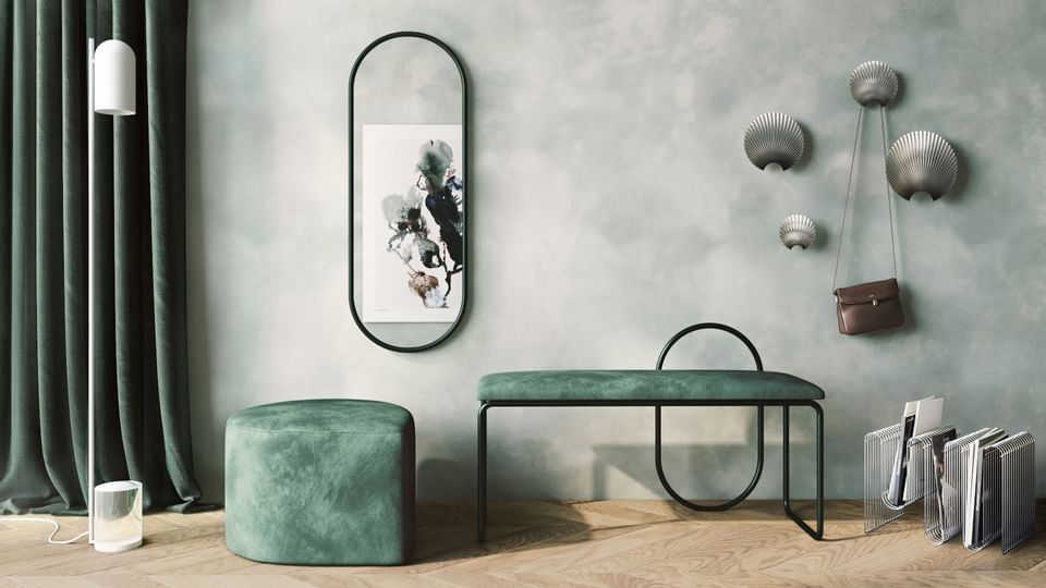 Aytm design angui bench green insitu haute living