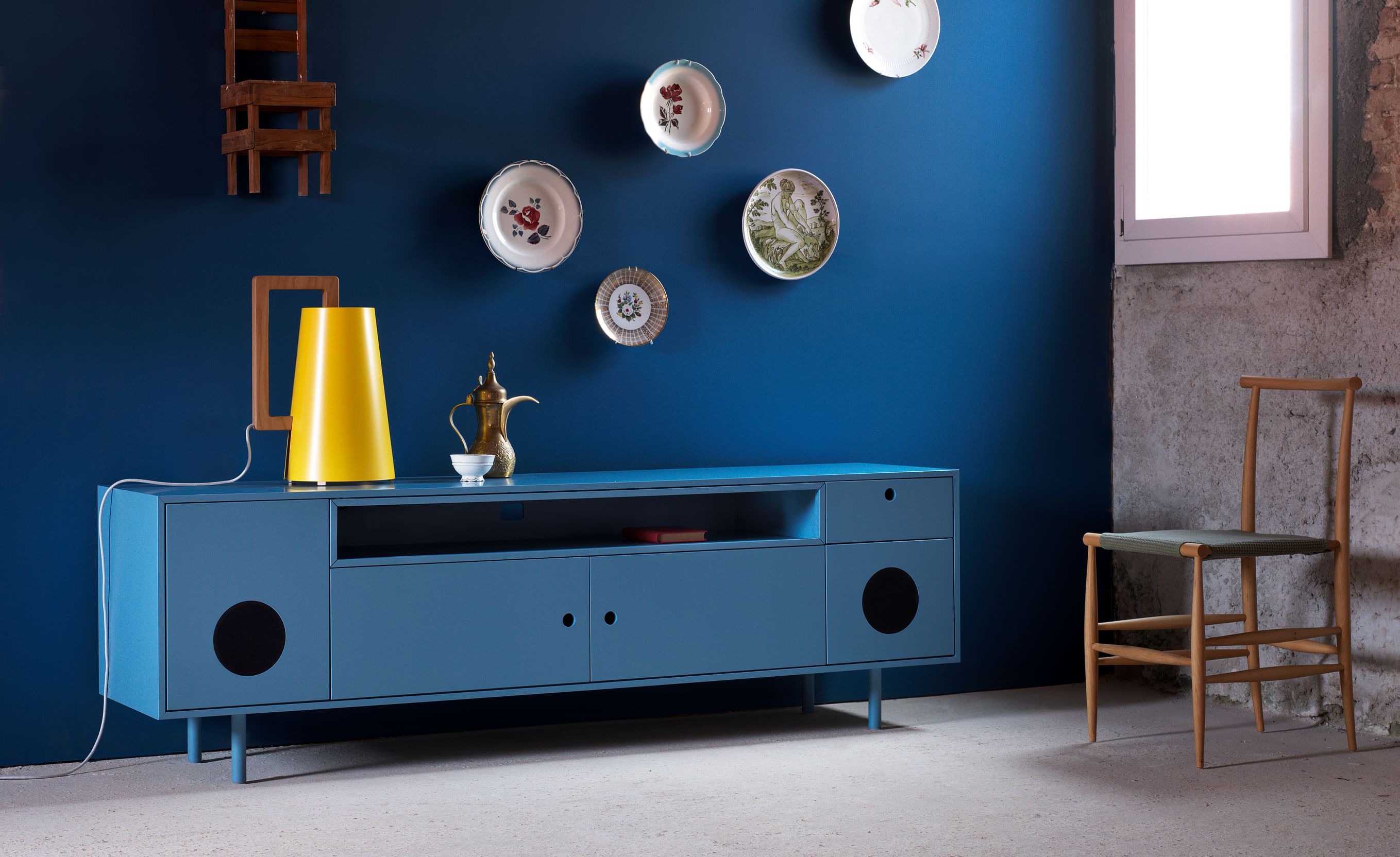 Miniforms caixa sideboard blue angle haute living
