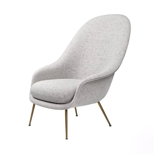 Gubi Bat Lounge Chair High Backrest with Conic Base Thumbnail