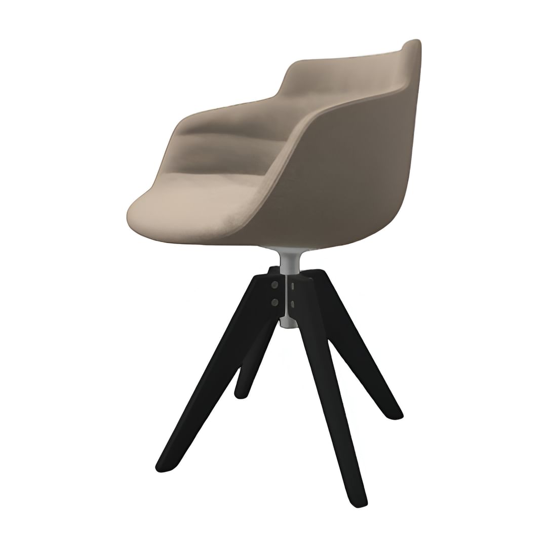 MDF Italia Flow Dining Chair VN 4 Legged Wooden Base Fully Upholstered 04