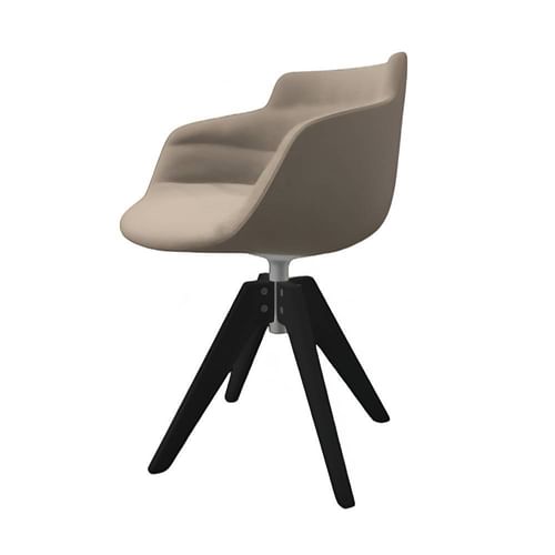 MDF Italia Flow Dining Chair VN 4 Legged Wooden Base Fully Upholstered Thumbnail