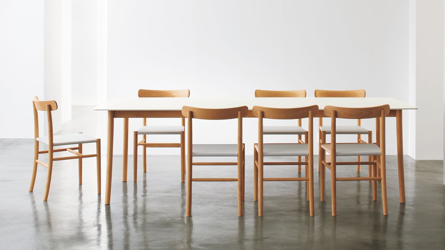 Maruni Lightwood Dining Chair Upholstered