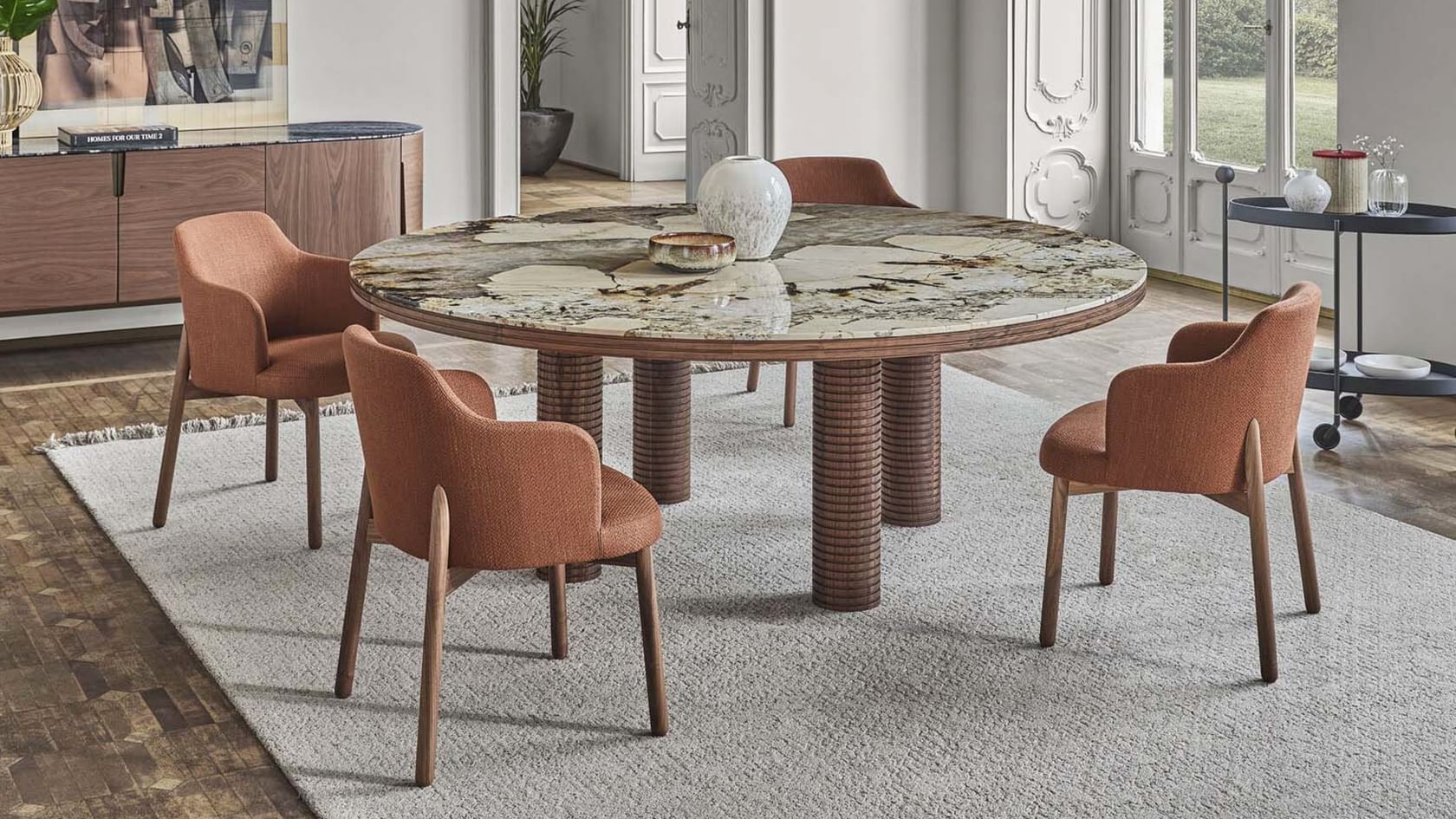 Porada Sansiro Dining Table Marble Top Round