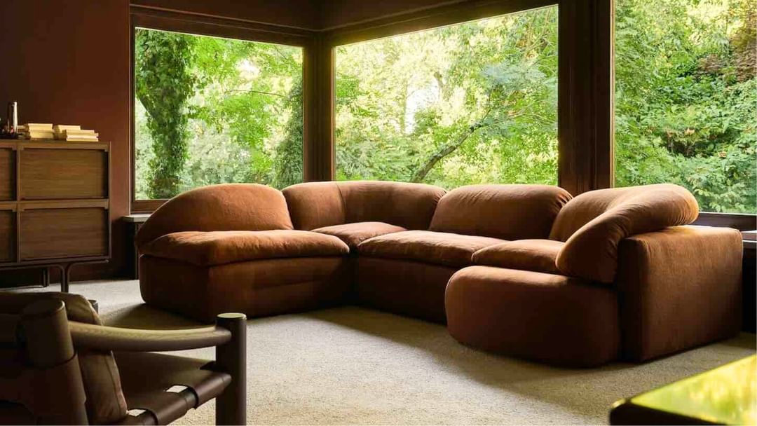 Tacchini Butter Sofa Burnt Orange Upholstered