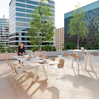 Viccarbe Trestle Outdoor Dining Table 10