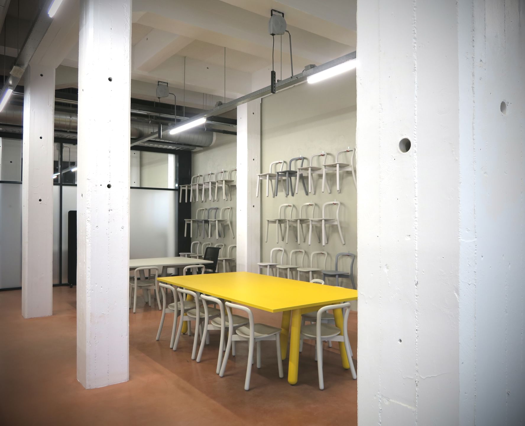 Dum furniture beech connect table yellow insitu haute living