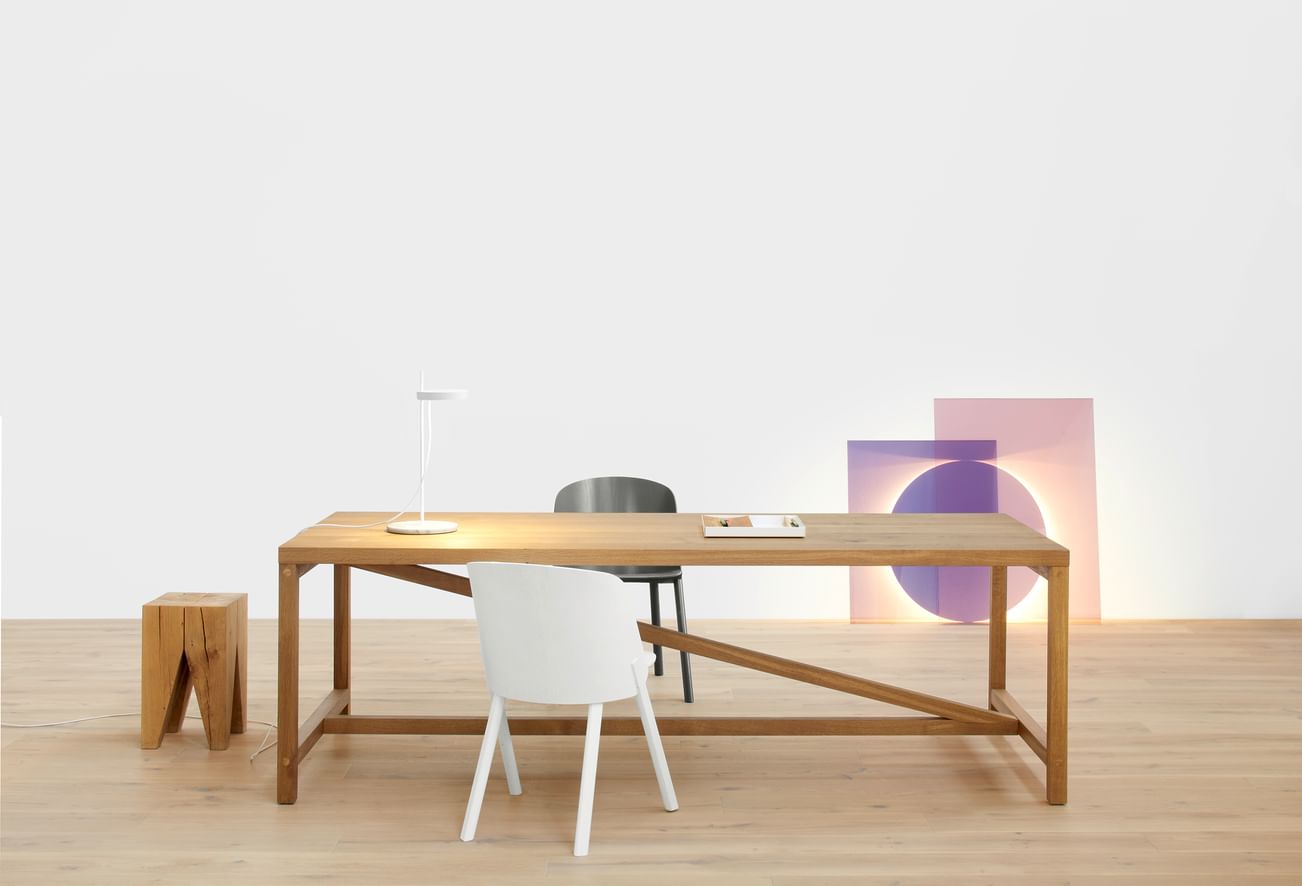 E15 furniture color floor light at table haute living