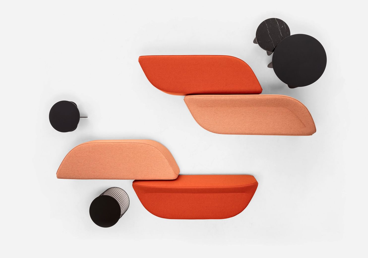 Lacividina waves bench oranges 2 haute living
